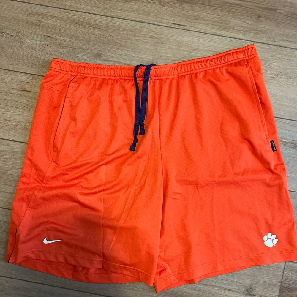 Nike Men's Bright Orange Clemson Athletic Shorts official on field apparel nwt
